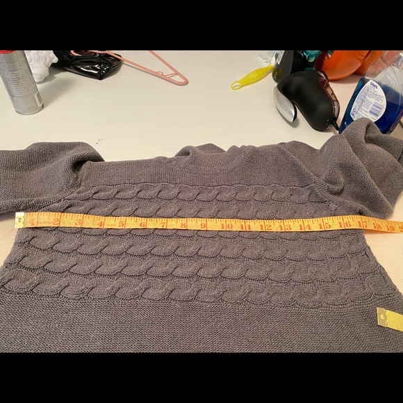 3/$30 Liz Claiborne Turtleneck sweater cable design grey - Picture 4 of 5